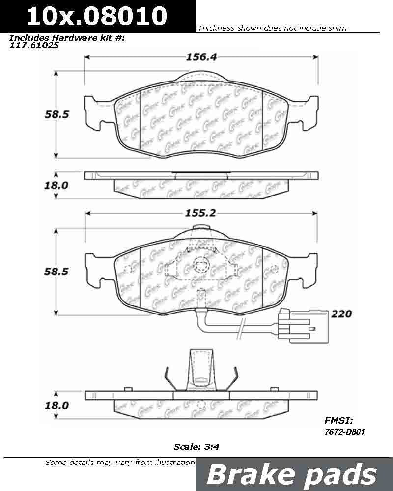 104.08010 Centric Disc Brake Pad