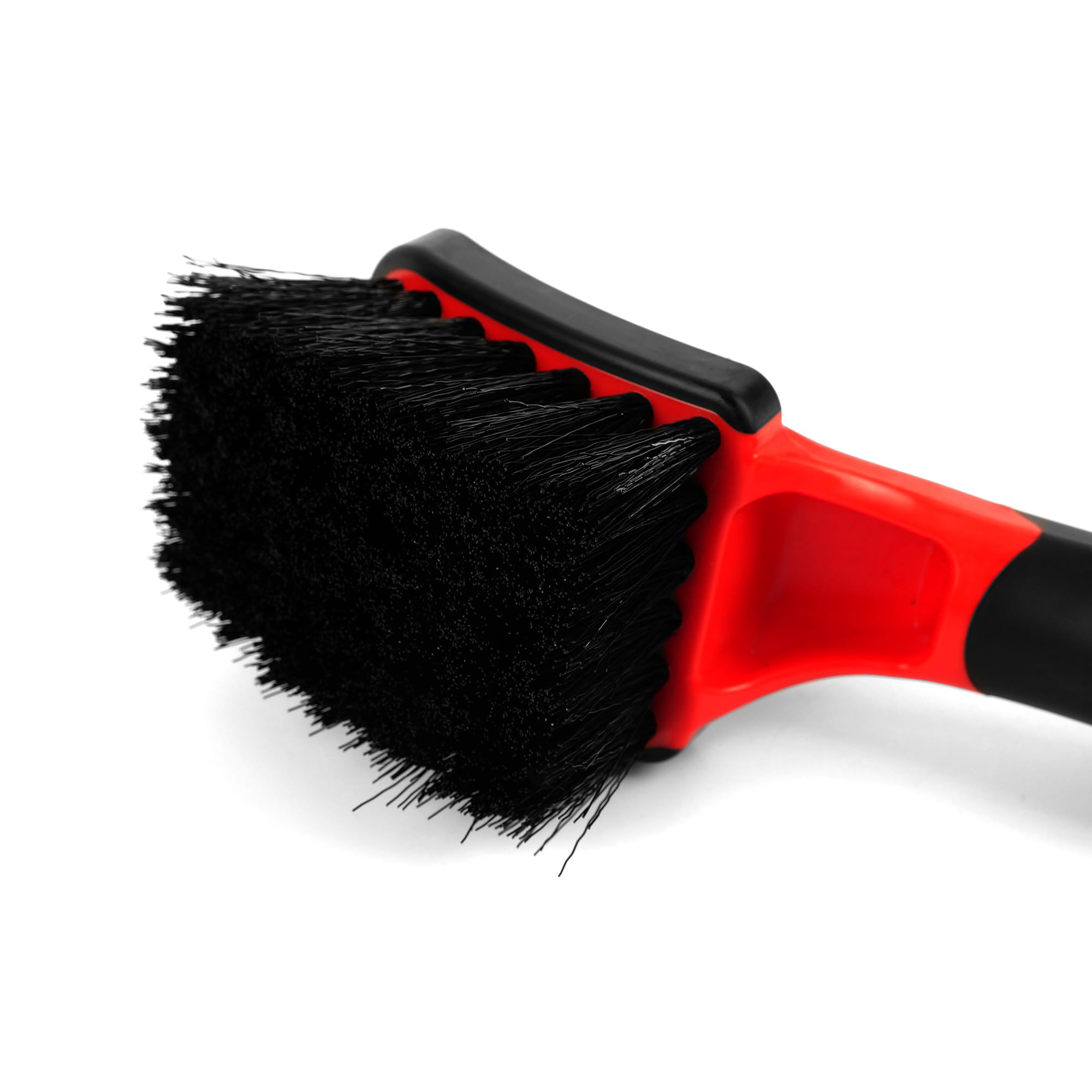 Maxshine Heavy Duty Universal Soft Grip Brush | Ergonomic Short Handle, Anti-Slip Grip, Scratch-Resistant Bumper | Stiff Bristles for Tires, Carpets & Tough Surfaces | Auto, Boat & Marine Detailing