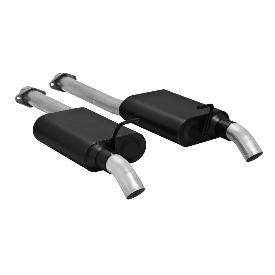 American Thunder Flowmaster 817574 Cat-Back Exhaust Kit 2.5 Inch 409 Stainless Steel Super 44 Series Mufflers Turn Down Dump Compatible with 1986-2004 Ford Mustang GT, LX, Cobra 4.6L 5.0L