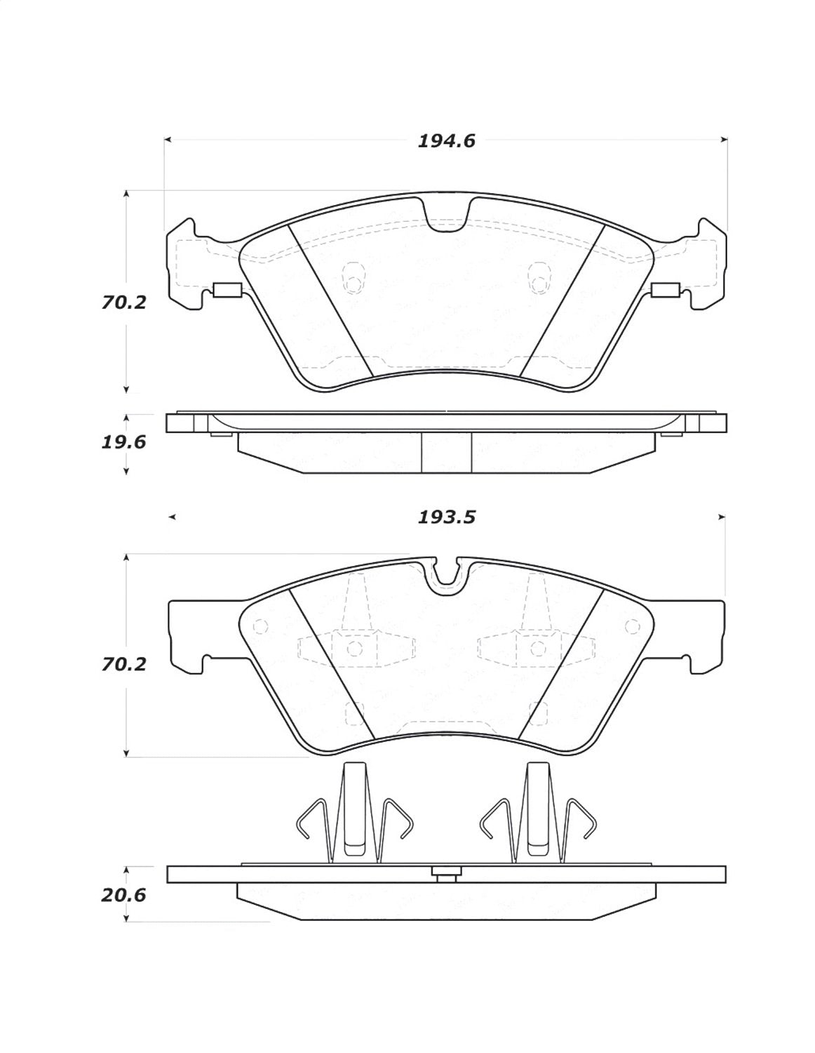 Front StopTech 308.11230 Brake Pads with Shims and Hardware Street