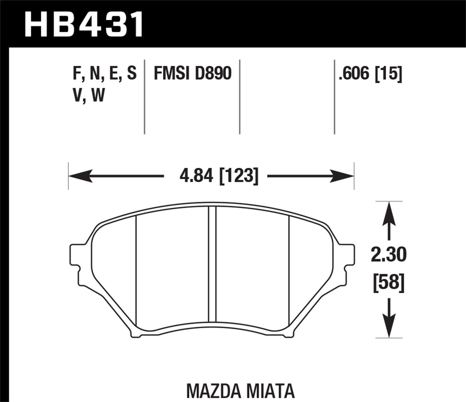 Hawk Performance Blue HB431E.606 9012 Motorsport Brake Pads