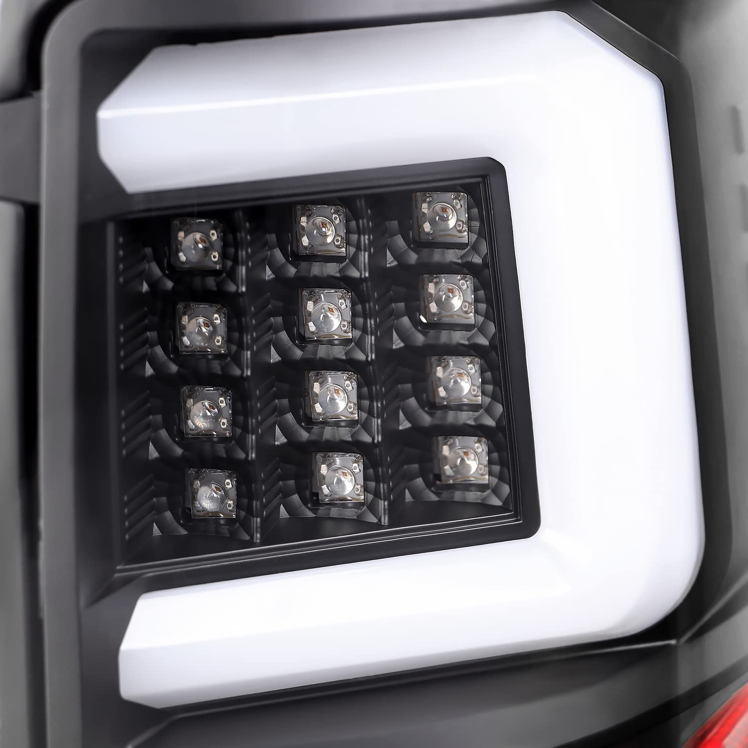Black Tail Lights w/LED Bar SPEC-D TUNING Compatible with 2009-2014 Ford F150, Left + Right Pair Assembly