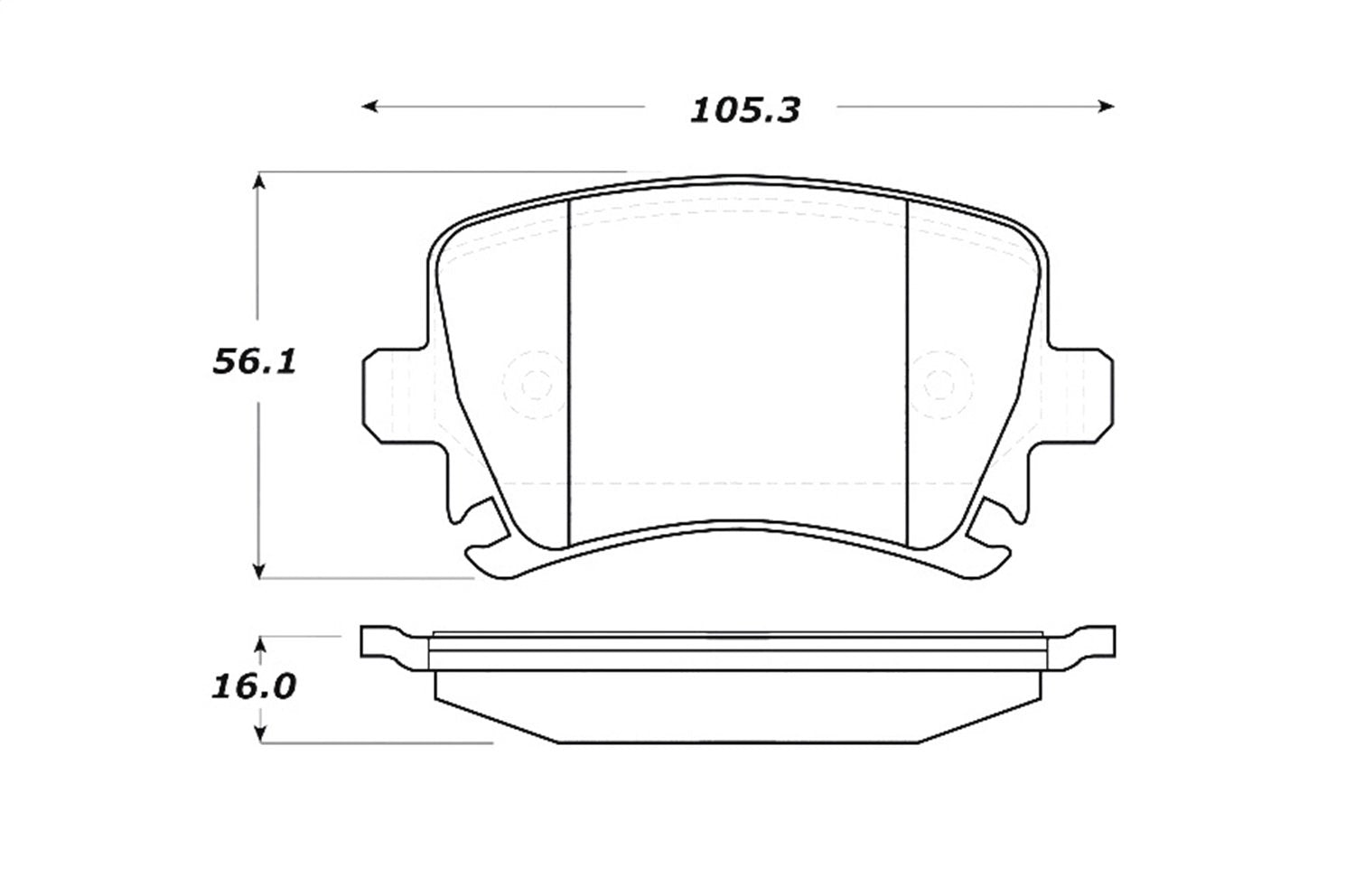 Rear StopTech 308.11080 Brake Pads with Shims and Hardware Street