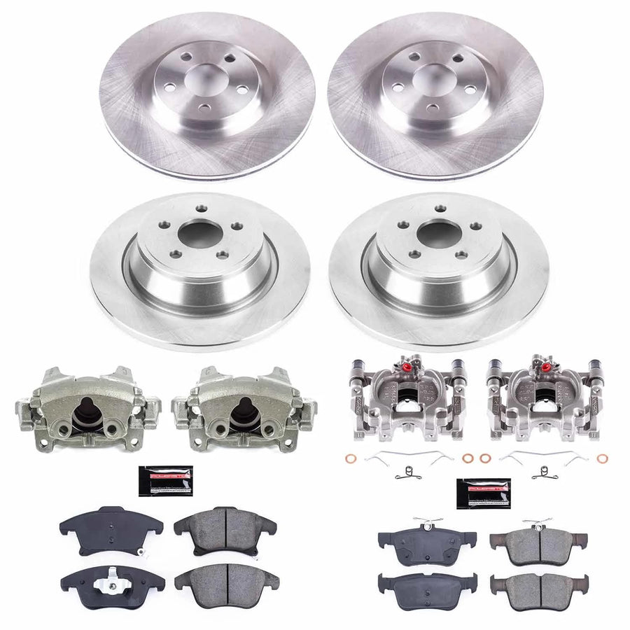 Power Stop KCOE7912 Front and Rear Caliper Kit-OE Rotors, Ceramic Brake Pads, Autospecialty For Lincoln MKZ 2017-2020 [Model Specific]