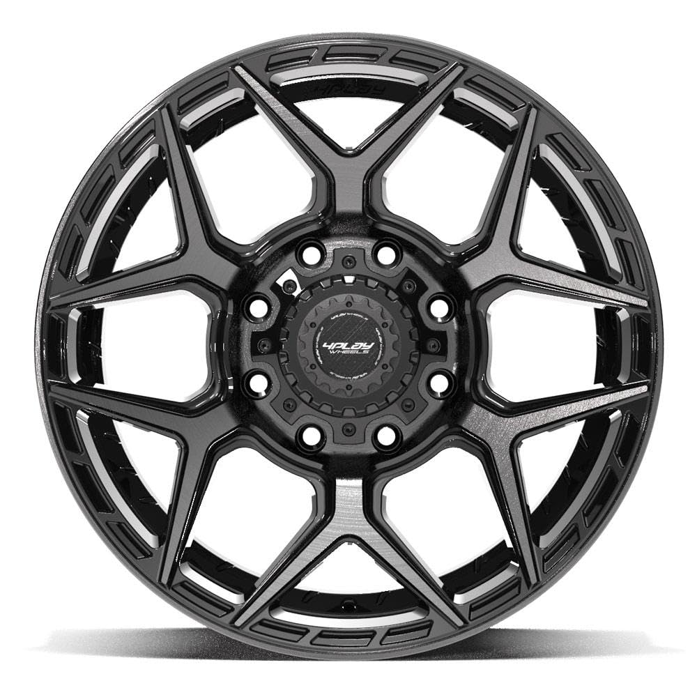 20 Inch 4PLAY Wheels Rim 4P06 Fits 8x180 20x9 Gloss Black Brushed with Tinted Clear (1)