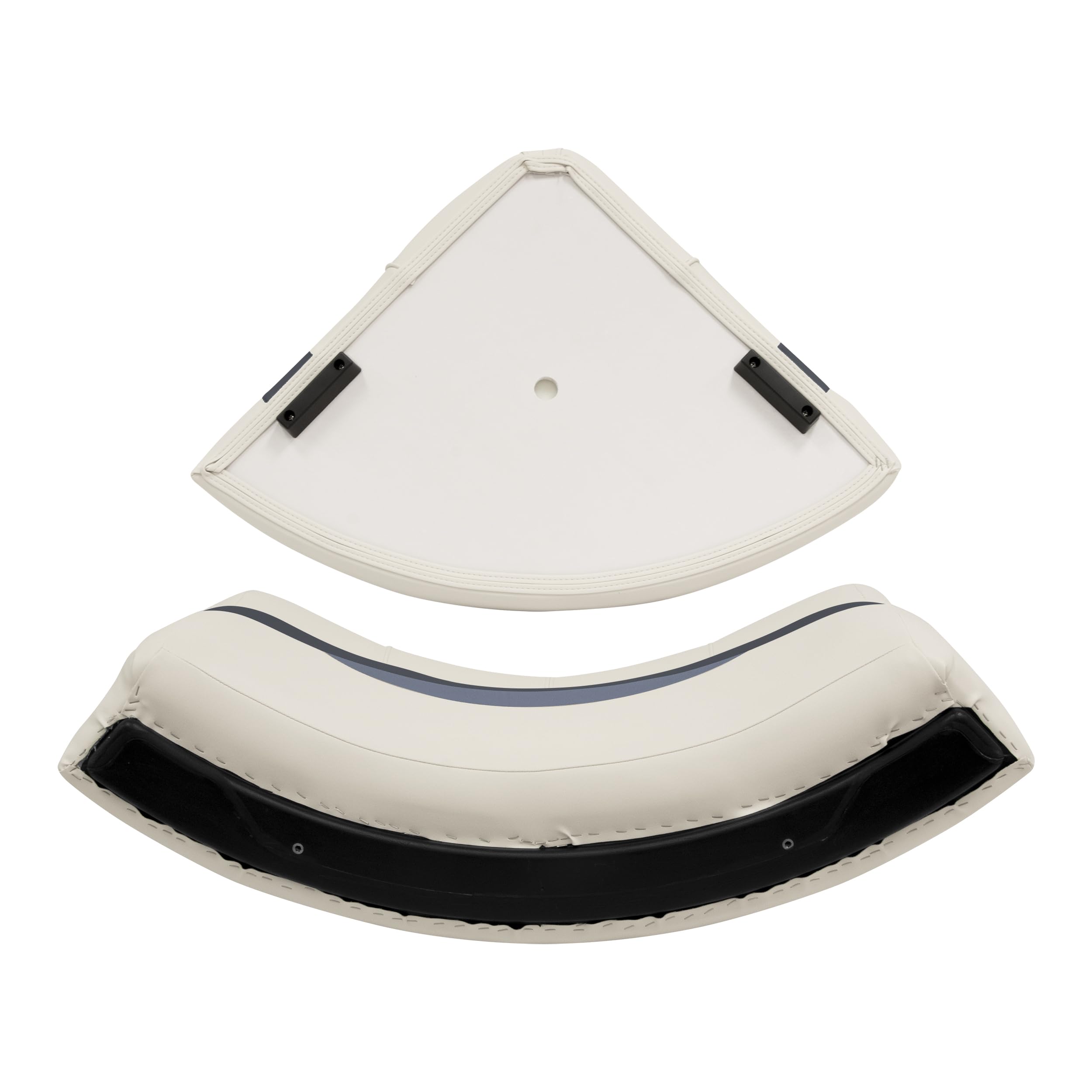 Wise Premier Series BM11028-986 Pontoon 28" Radius Corner Seat Cushion Set, Platinum/Spectra Navy/Cobalt