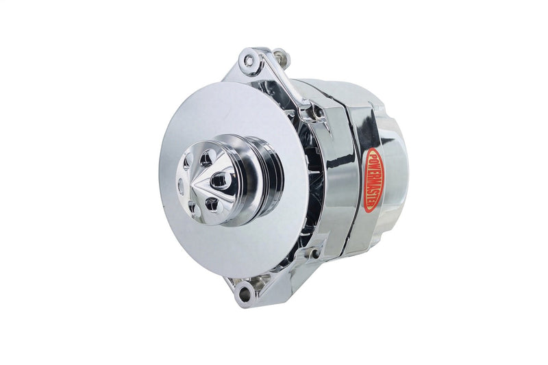 Alt Powermaster GM 12SI Chrome 100A 1V Pulley Baffle & Cone 1 or 3 Wire