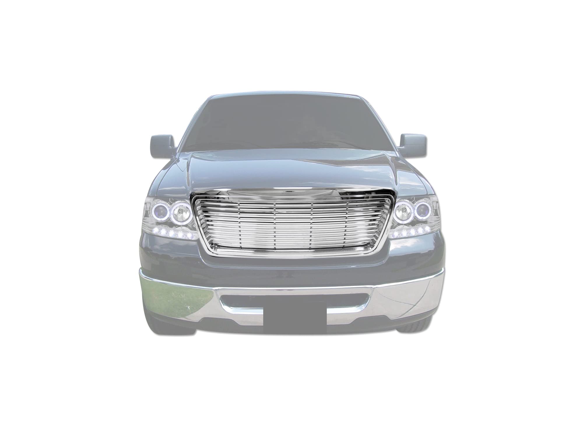 7148178 Armordillo USA Horizontal Front Hood Grille - Polished Fits 2004-2008 Ford F150 F-150/2006-2008 Lincoln Mark LT