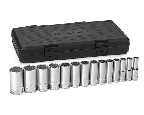 1/2" DR 14 PC SAE DEEP 12 PT SOCKET SET