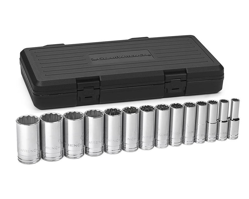 1/2" DR 14 PC SAE DEEP 12 PT SOCKET SET