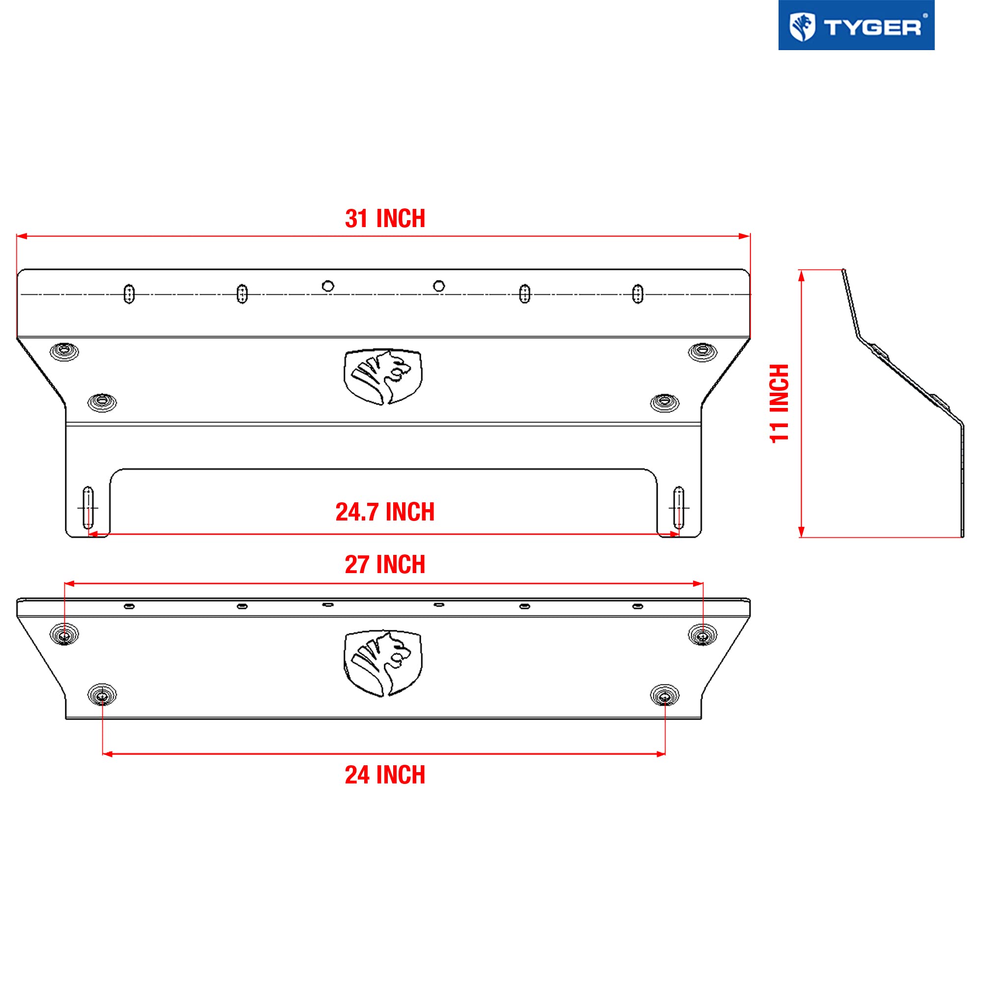 Tyger Auto TG-BP6J70078 Skid Plate Compatible Only with TG-SP6J70008 | Won't-Work with Any Other Aftermarket Bumpers