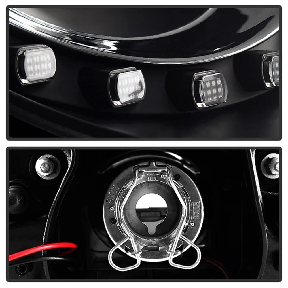 Volkswagen Beetle 06-10 Spyder 5080929 Projector Headlights - DRL LED - Black
