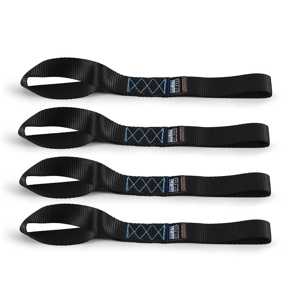Off-Road Borne Soft Loop Tie-Down Straps, Black