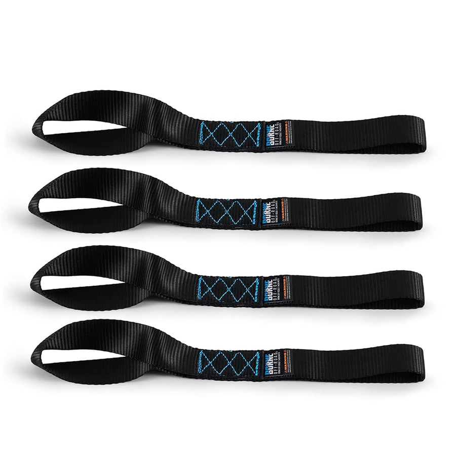 Off-Road Borne Soft Loop Tie-Down Straps, Black
