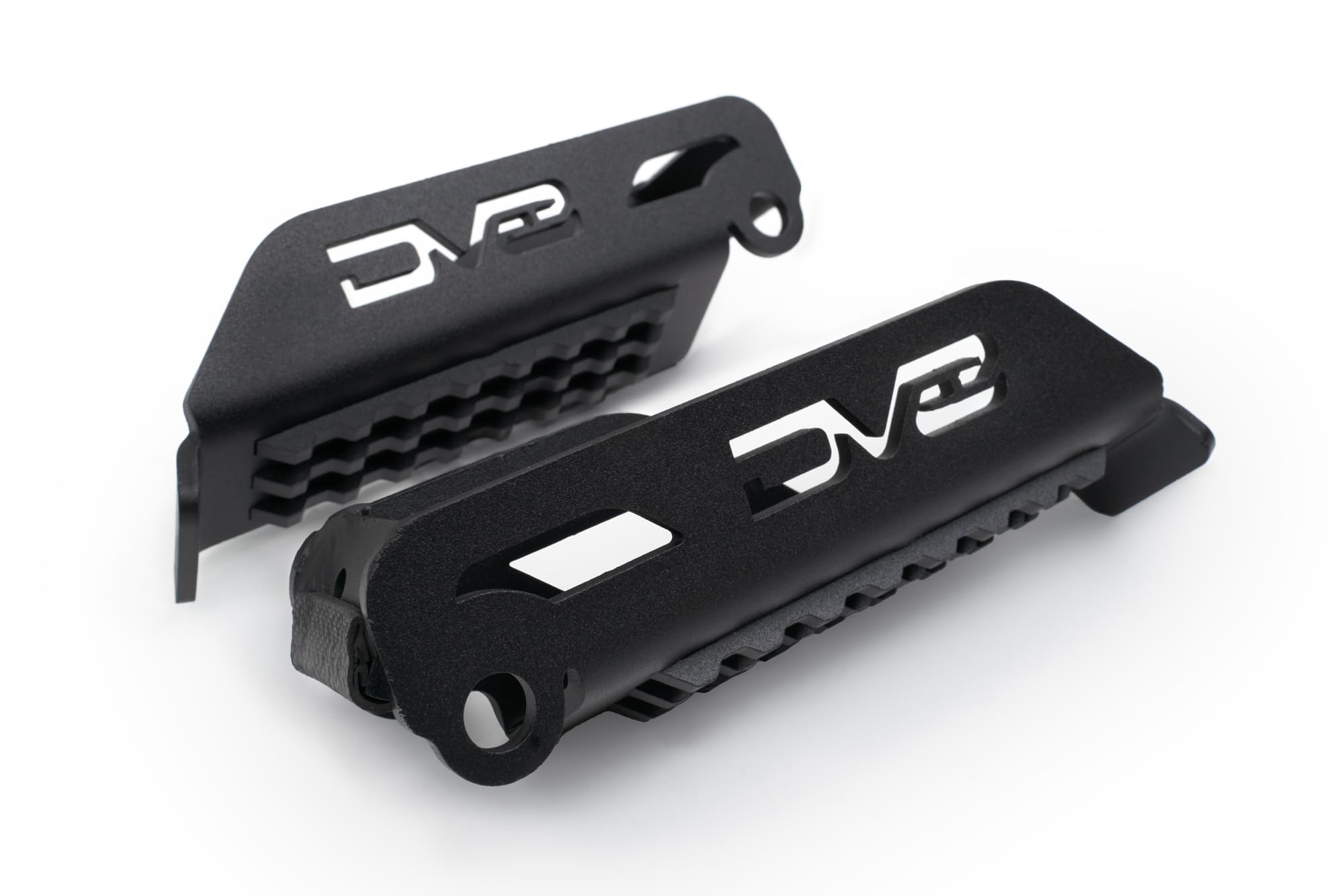 DV8 Offroad Foot Pegs for the Jeep Wrangler JK/JL & Gladiator JT 2007-2025 | Sold as a Pair | Rugged Anti-Slip Pedal Grip Design | Fits Front and Rear Hinges | Includes Padded Stopper