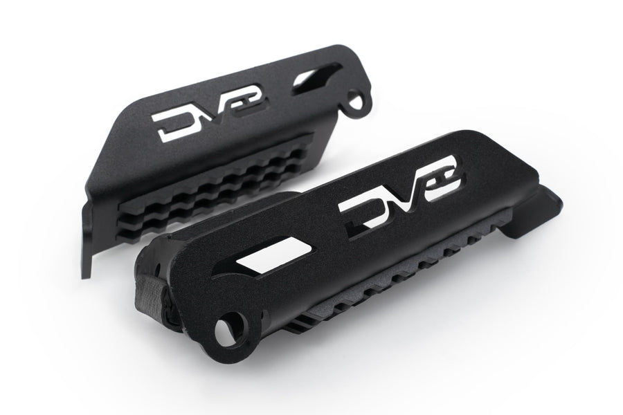 DV8 Offroad Foot Pegs for the Jeep Wrangler JK/JL & Gladiator JT 2007-2025 | Sold as a Pair | Rugged Anti-Slip Pedal Grip Design | Fits Front and Rear Hinges | Includes Padded Stopper