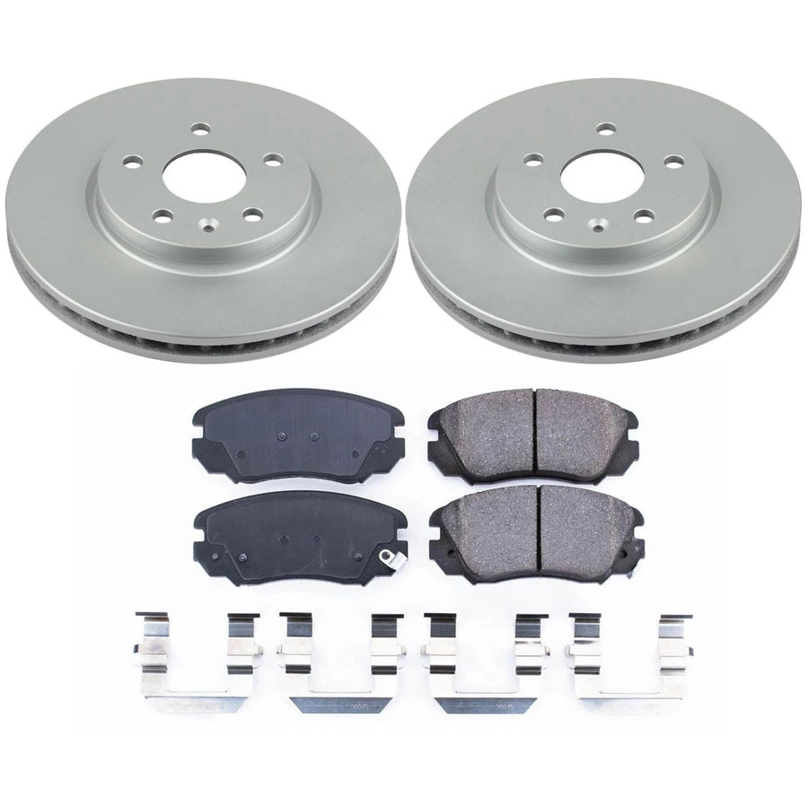 Power Stop CRK5334 Brake Rotor & Coated Ceramic Brake Pads- front For Buick All, Buick LaCrosse, Buick Regal, Chevy Equinox, Chevy Impala, Chevy Malibu, GMC Terrain, Saab 9-5 [Model Specific]