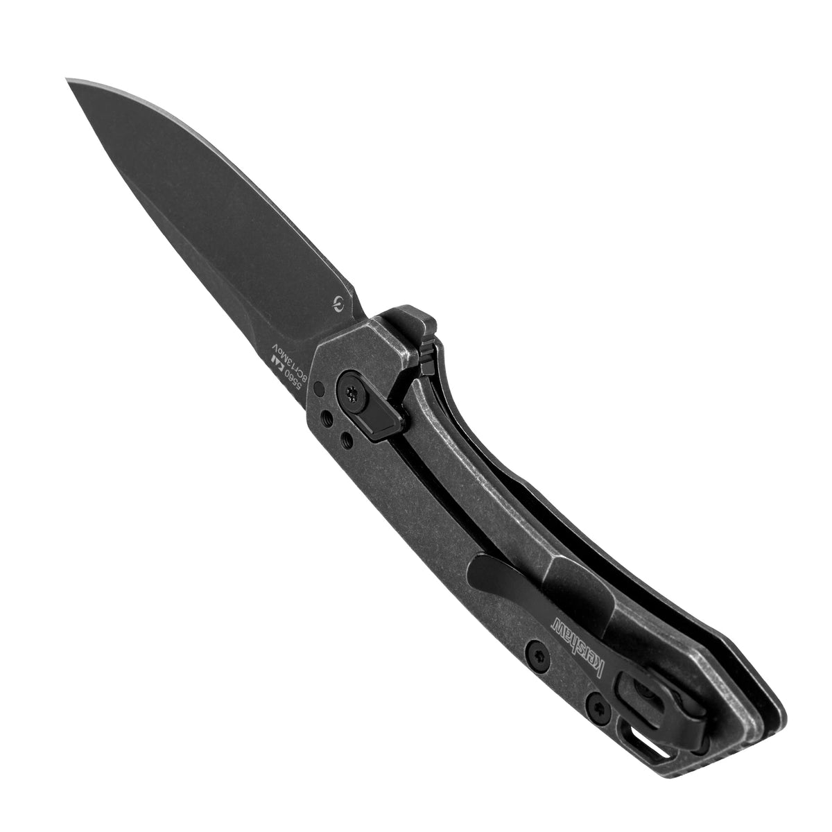 Kershaw Folding Radar Pocket Knife, 2.9 inch BlackWash Finish Blade, Black Handle, Pocketclip