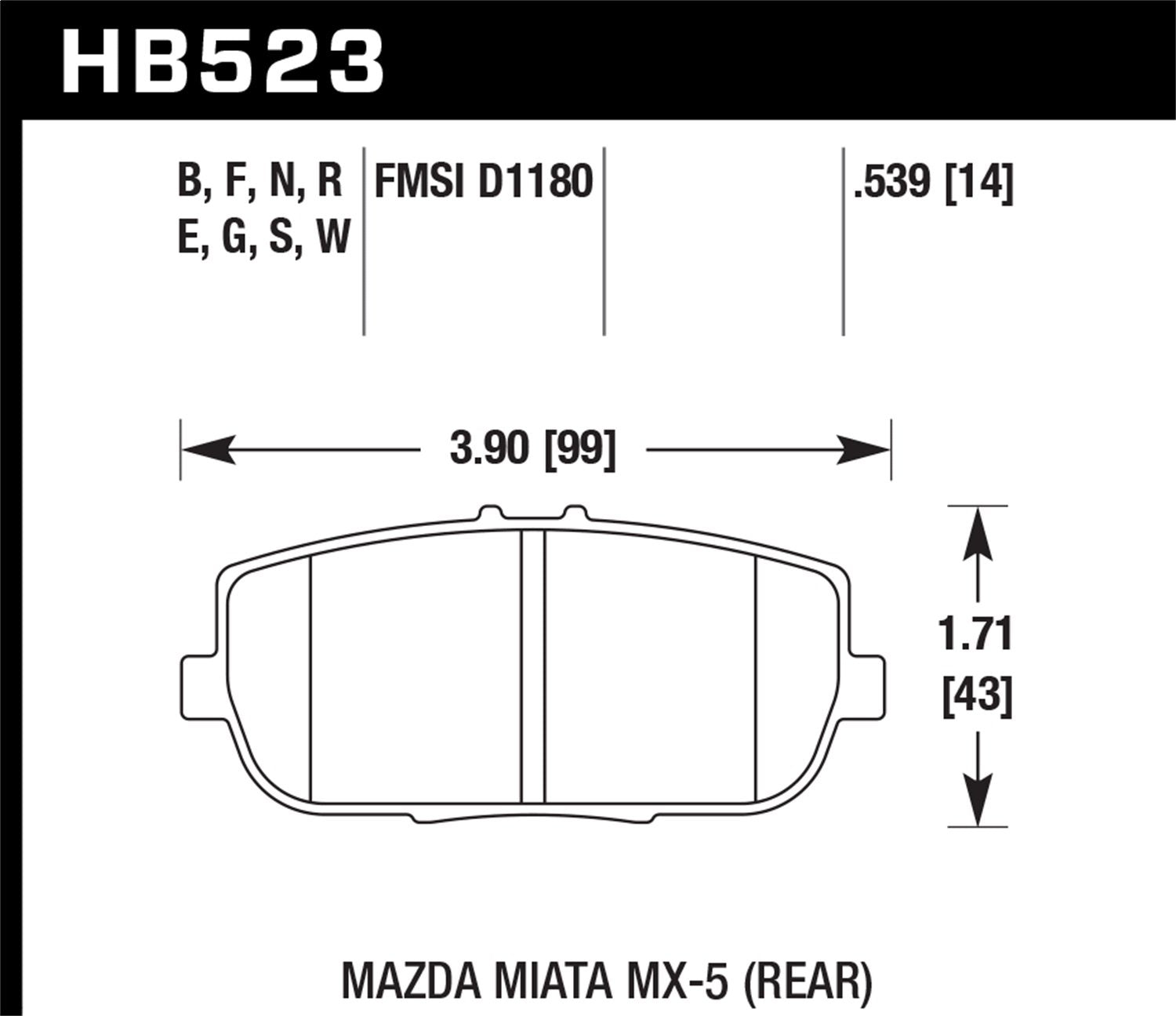 Hawk Performance Blue HB523E.539 9012 Motorsport Brake Pads