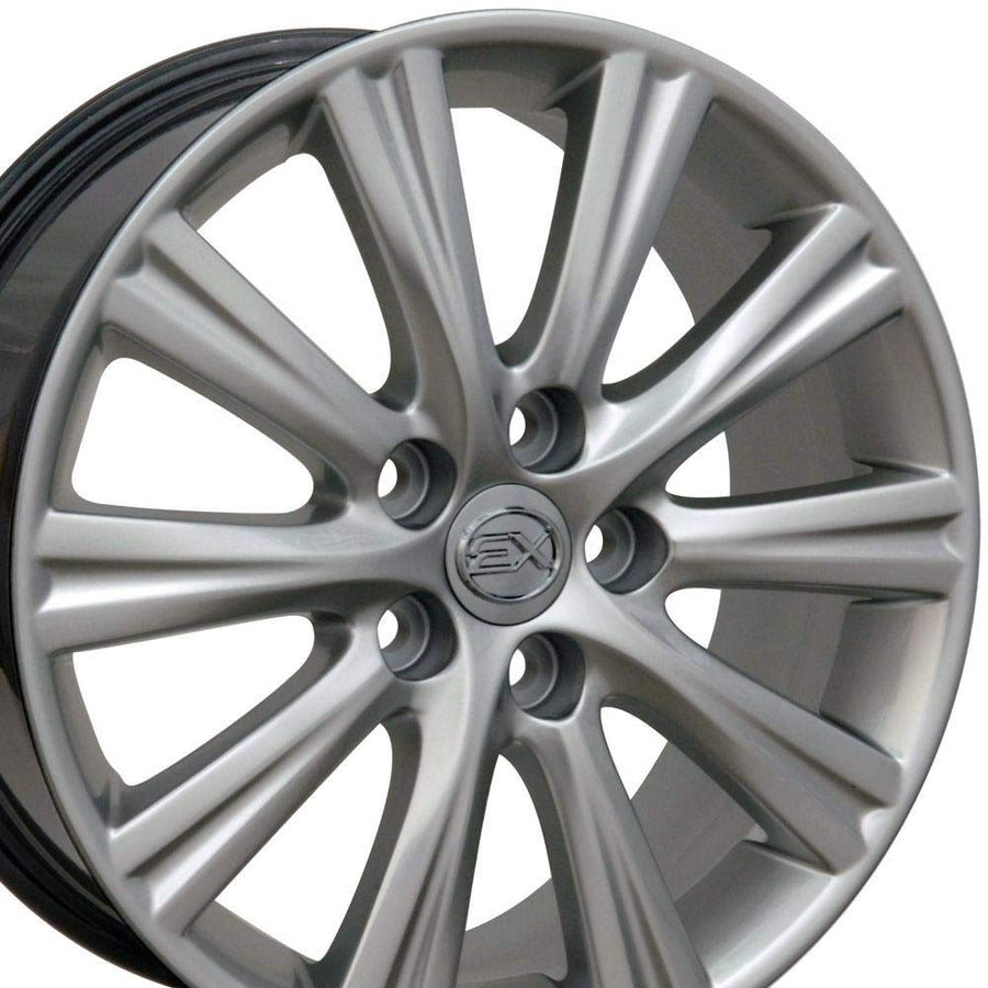 17 Inch OE Wheels LX43 Rim Fits ES350 Style 5x114.3 17x7 Gloss Hyper Silver - Hollander 74191 (1)