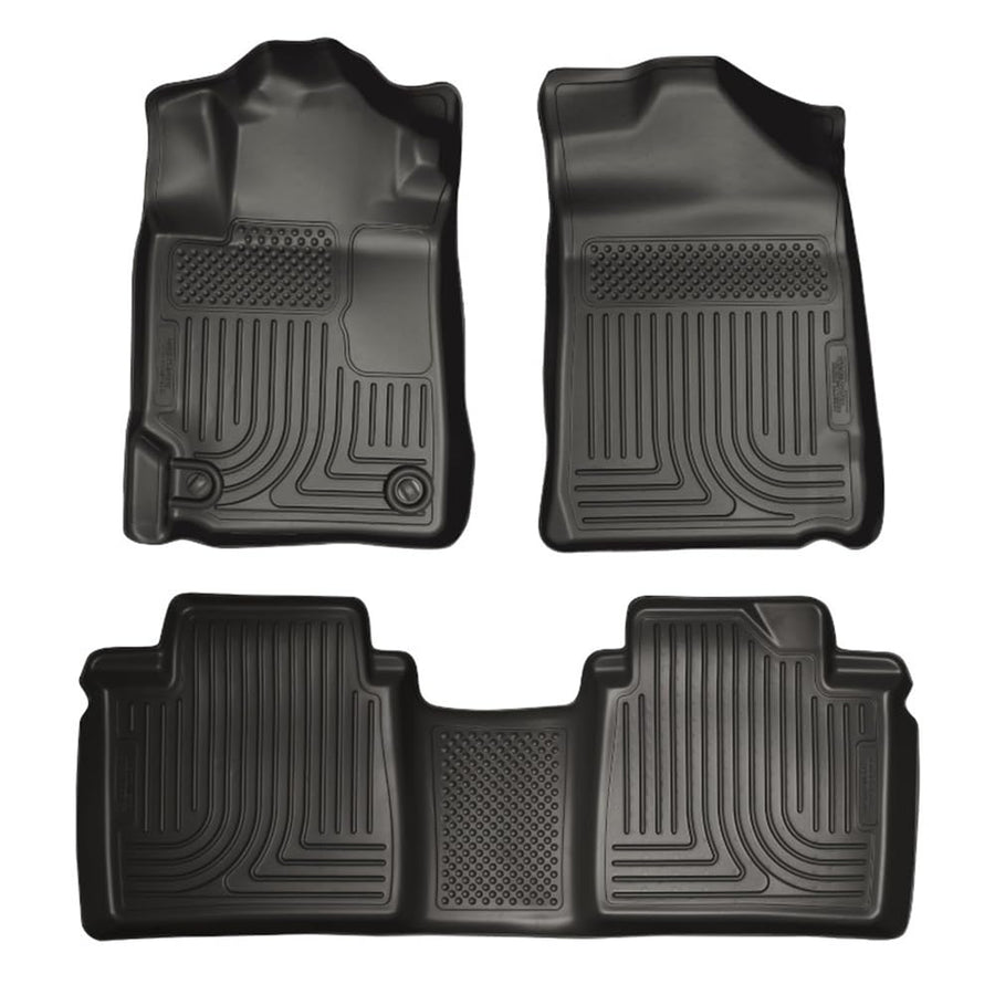 Husky Liners Floor Mats Weatherbeater | Fits 2007-2011 Toyota Camry | Front & 2nd Row, 3-pc Black - 98511