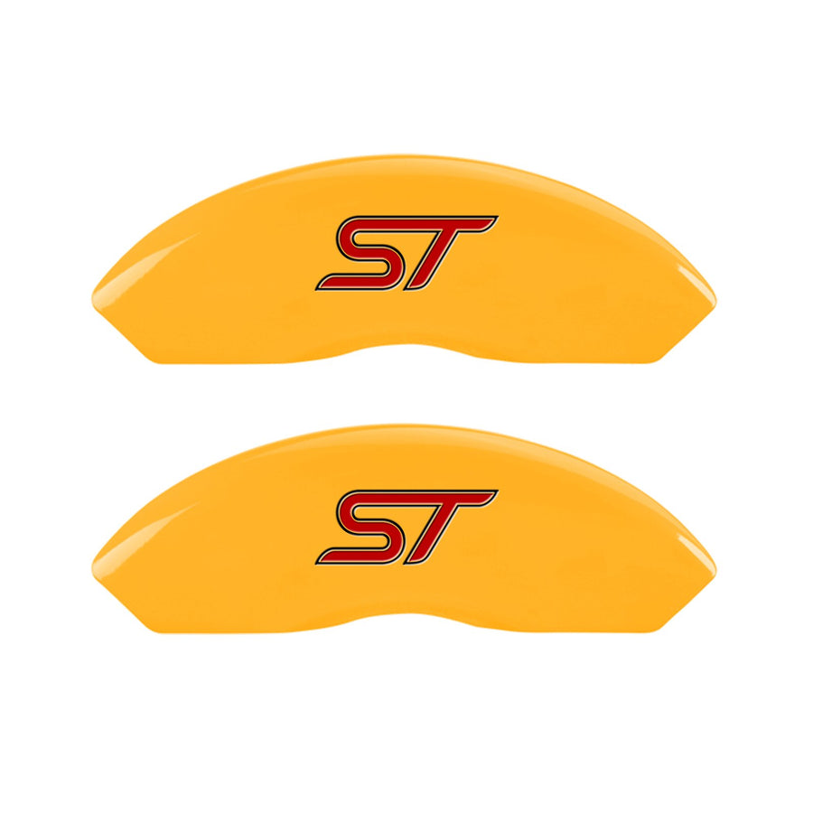 Caliper Covers MGP 10119SST1YL, Set of 4 (Yellow Engraved Front and Rear: No Bolts/St Powder Coat Finish Black Characters)
