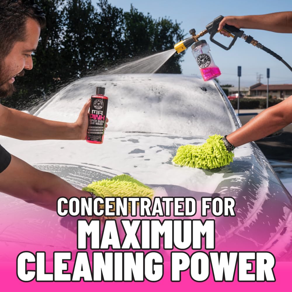 Chemical Guys Car Wash Soap Mr. Pink - 128 oz Super Suds Foaming Soap for Cannon, Blaster, or Bucket Washing - pH Balanced, Safe on Wax, Sealant, Ceramic, and Clear Coat Finishes