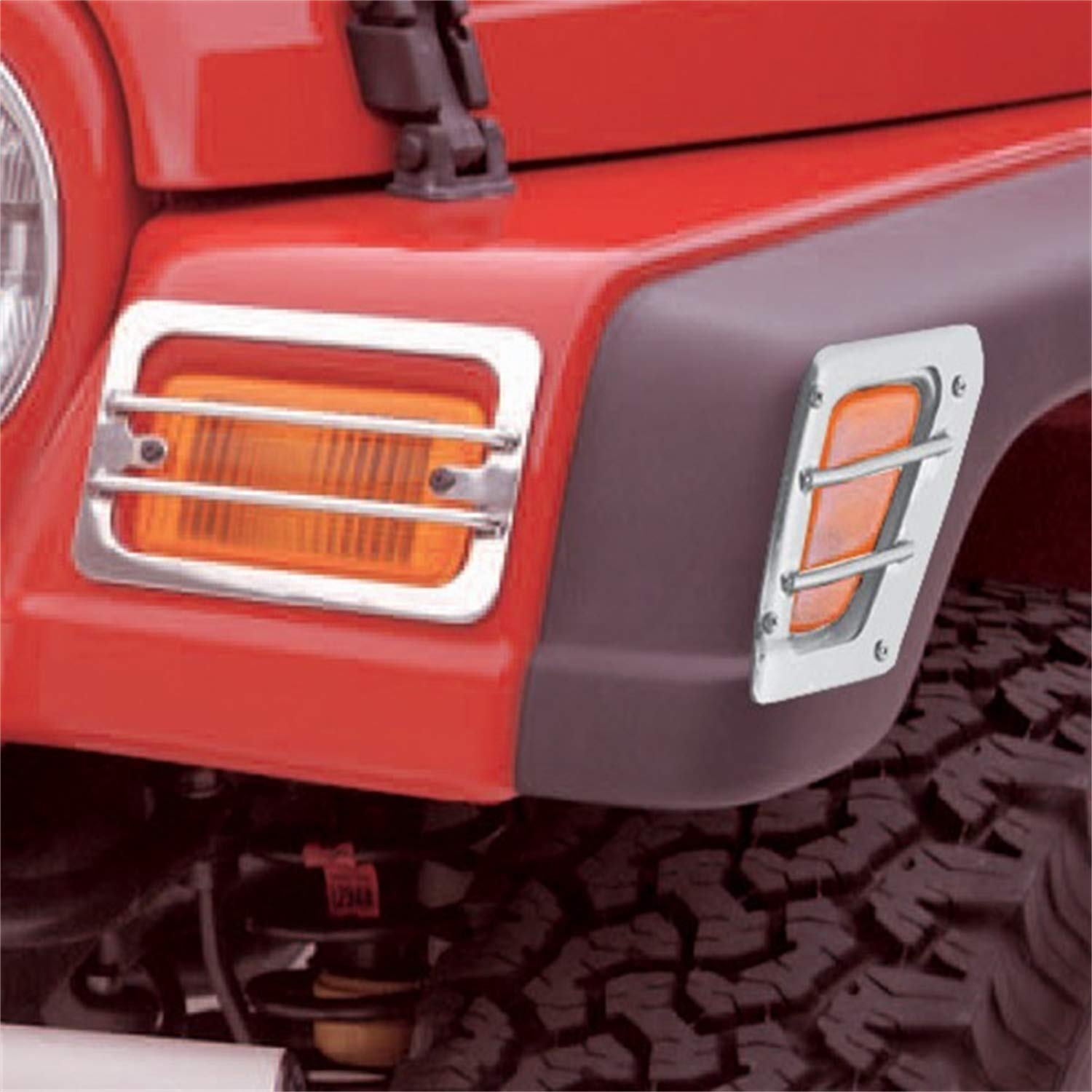 Rugged Ridge Euro Guard Kit Side Marker/Turn Signal for Jeep Wrangler TJ | Stainless | 11142.02 | Fits 1997-2006 Jeep Wrangler TJ