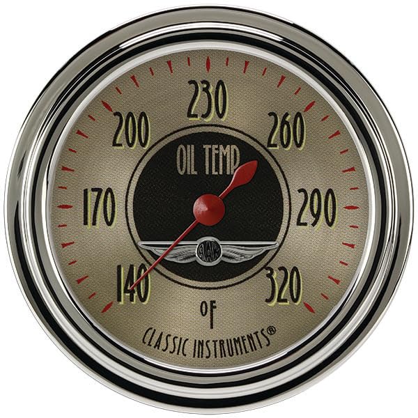 All American Nickel Classic Instruments AN328SLC 2 5/8" Oil Temperature Gauge
