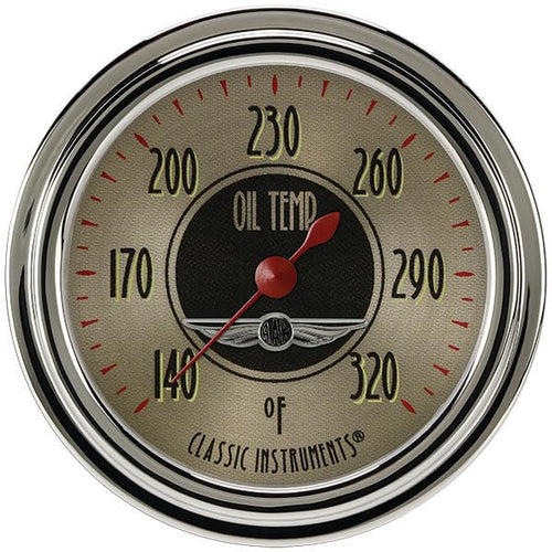 All American Nickel Classic Instruments AN328SLC 2 5/8" Oil Temperature Gauge