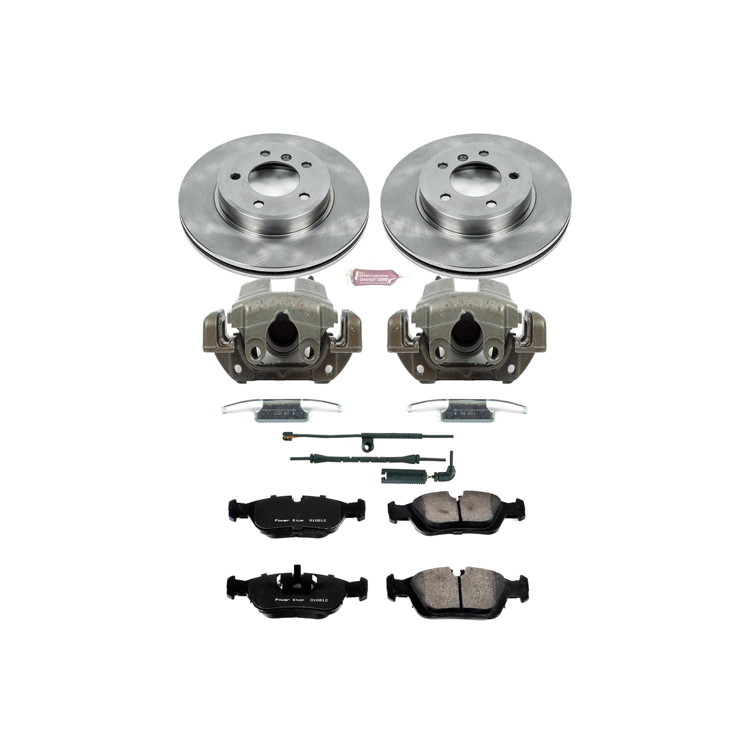Power Stop KCOE869 1-Click Autospecialty OE Replacement Brake Kit with Calipers and 1 Front Sensor Wire For BMW 3, BMW 3, BMW 325Ci, BMW 325i, BMW 3, BMW 328i, BMW Z4 [Model Specific]
