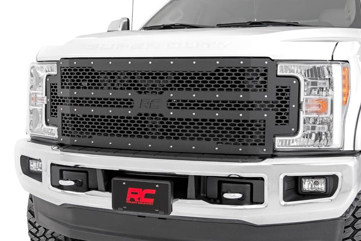 Rough Country Mesh Black Grille Insert for 2017-2019 Ford Super Duty - 70213