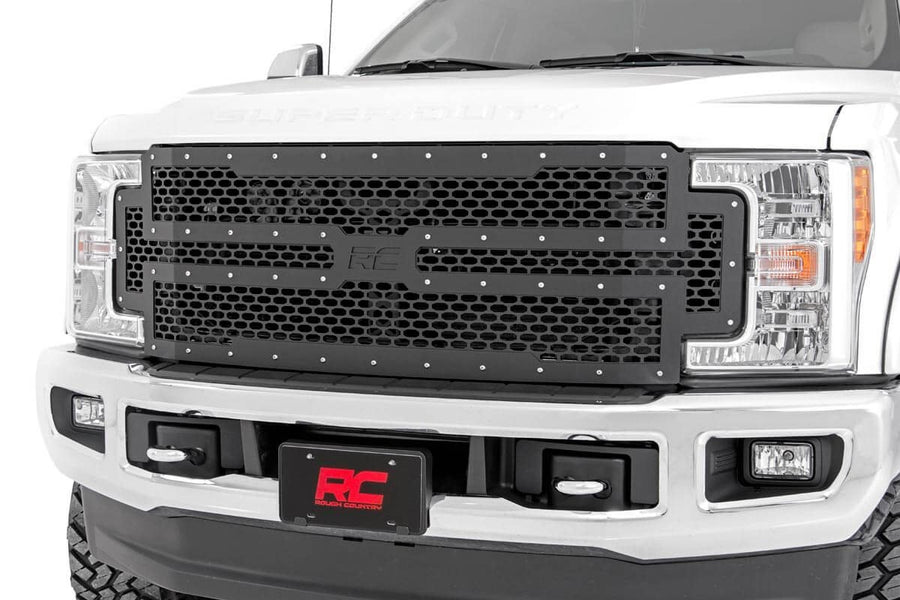 Rough Country Mesh Black Grille Insert for 2017-2019 Ford Super Duty - 70213