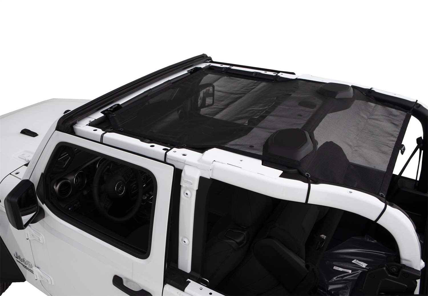 California Brief Soft Top RAMPAGE PRODUCTS for Jeep Wrangler JL | Black, Mesh | 91817 | Fits 2018-2025 Jeep Wrangler JL 2-Door