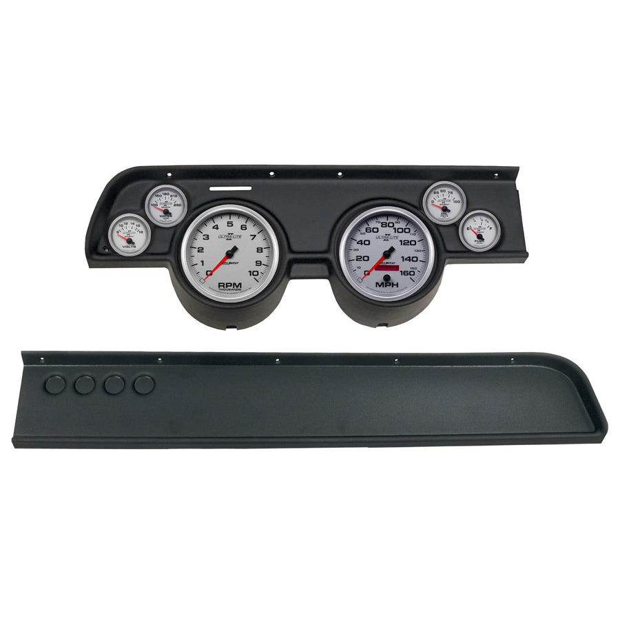 AutoMeter Dash Kit Direct Fit, (3 3/8" X2, 2 1/16" X4), MERC Cougar No Ac 67-68, Ultra-Lite Ii (2114-14)