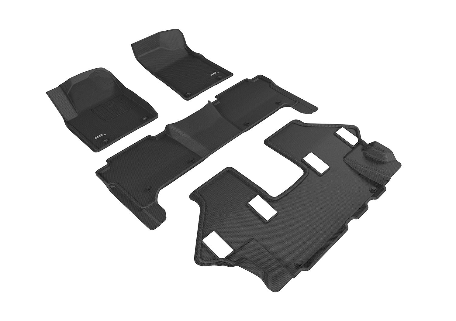 Kagu Floor Mat 3D MAXpider Custom Fit (Black) Compatible with Nissan Armada 2017-2023 - Full Set