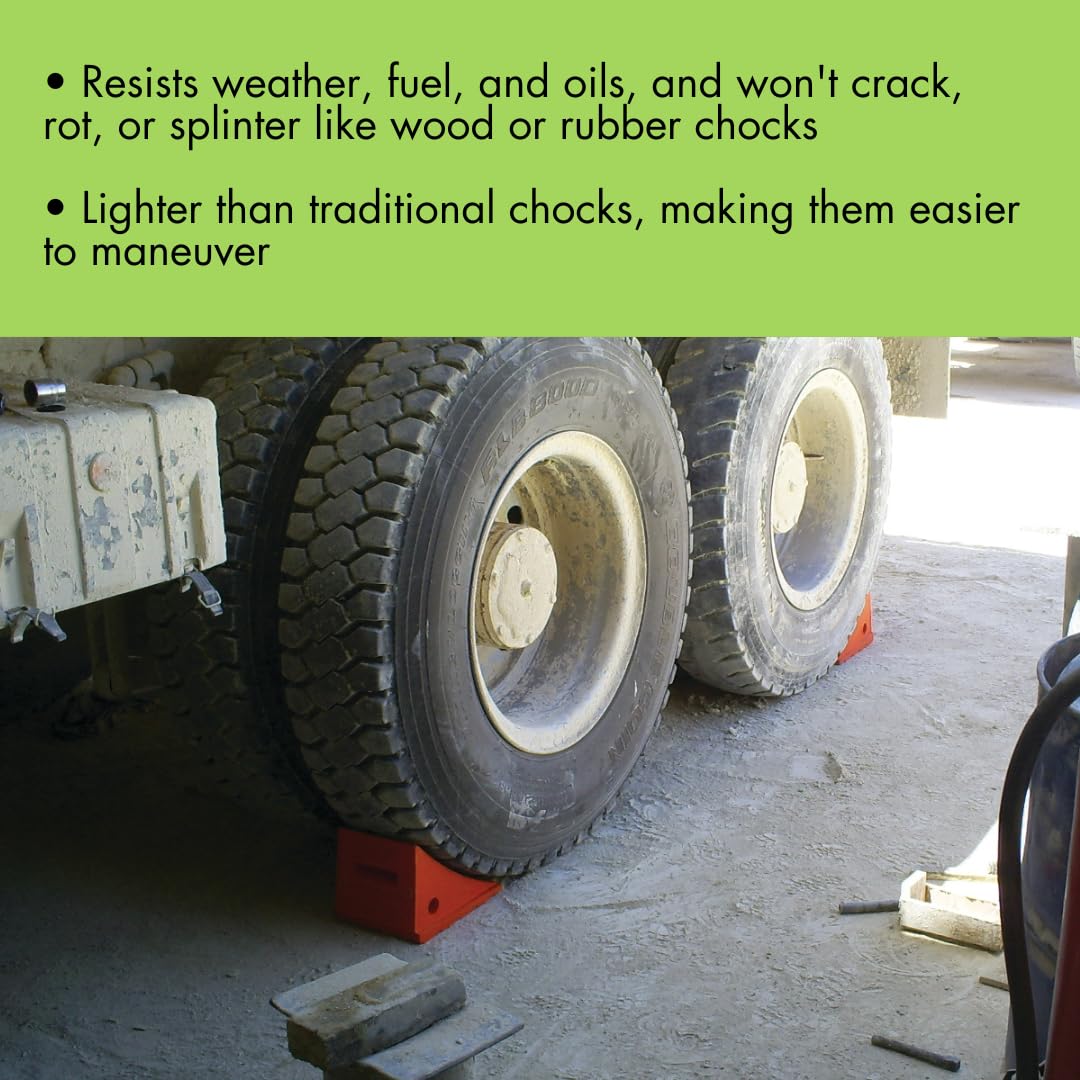 One Checkers Large Wheel Chock for 32-46" Tires, Heavy Duty Wheel Chocks for Semi Trucks, Utility, Tractor Trailer, 50k lb Load Capacity, Made in The USA, Polyurethane, UC1500-4.5