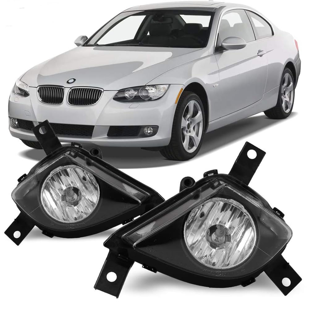 Fog Lights Winjet WJ30-0528-09 Replacements OE Fitment Pair for 2008-2011 BMW 3 Series Sedan/Wagon E90/E91 - Clear