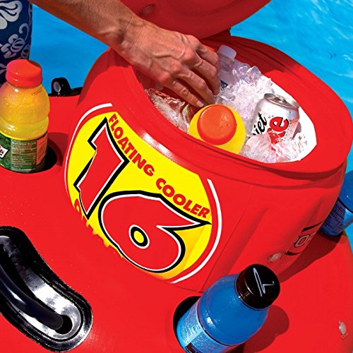 Fiesta Island Sportsstuff | 8 Person Lake Lounge with Heavy-Duty Comfort Mesh Seating, Floating Inflatable Cooler Included