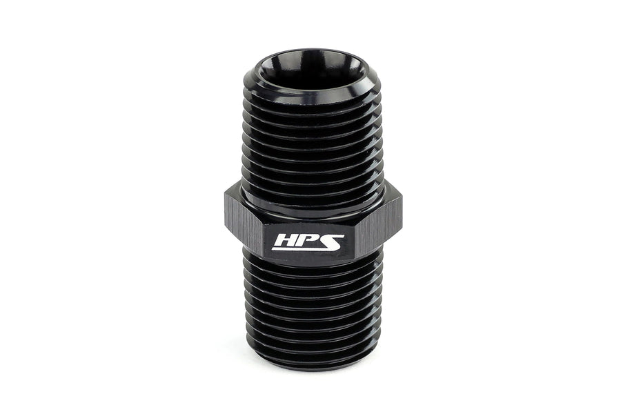 HPS AN911-10 NPT Male To AN Male Union Coupler Adapte Fitting, Aluminum, Size: 1/2 NPT, Angle: Straight, Black