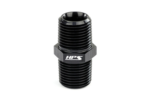HPS AN911-04 NPT Male To AN Male Union Coupler Adapte Fitting, Aluminum, Size: 1/8 NPT, Angle: Straight, Black