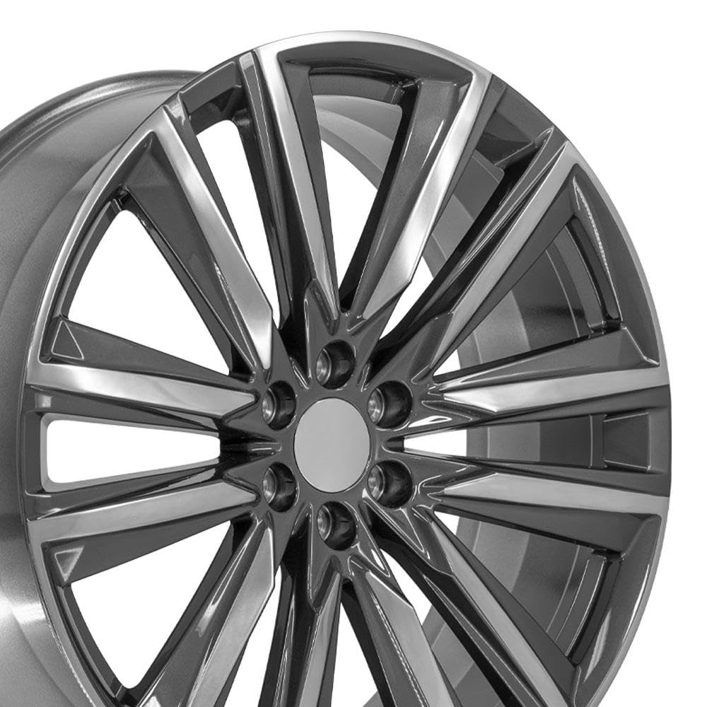 26 Inch OE Wheels CA91 Rim Fits Escalade Sport Style 6x139.7 26x10 Gloss Gunmetal with Polished Face - Hollander 4869 (1)