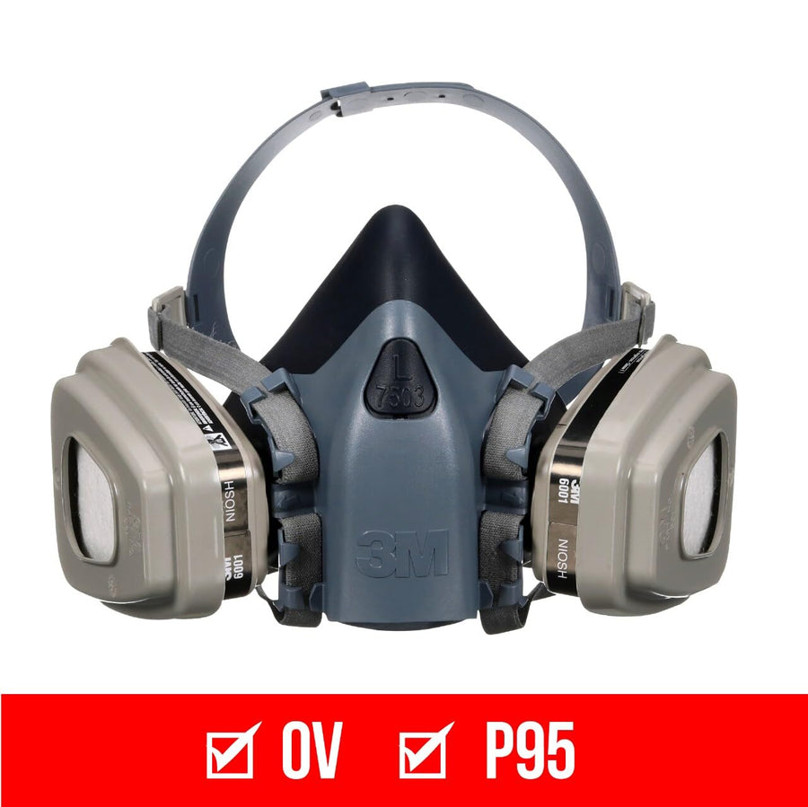 3M Half Mask Professional Organic Vapor, P95 Respirator with Cool Flow Valve, Reusable Respirator, Large