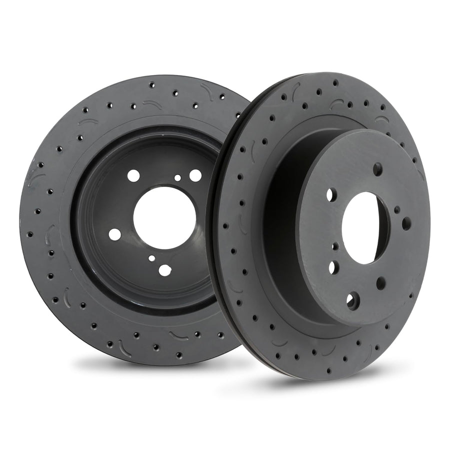 Talon Cross-Drilled and Slotted Vented Rotor, Hawk Performance Brakes, 11.69 in. Diameter, 2.56 in. Height