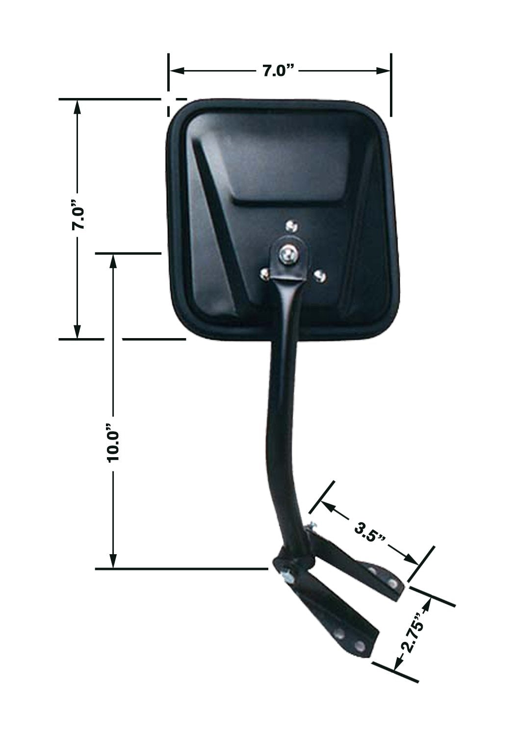 Jeep CJ CIPA 44651 Manual Replacement OE Style Passenger Side Mirror, Black