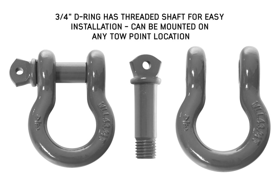 Recovery Shackle Overland Vehicle Systems 3/4" 4.75 Ton - Gray