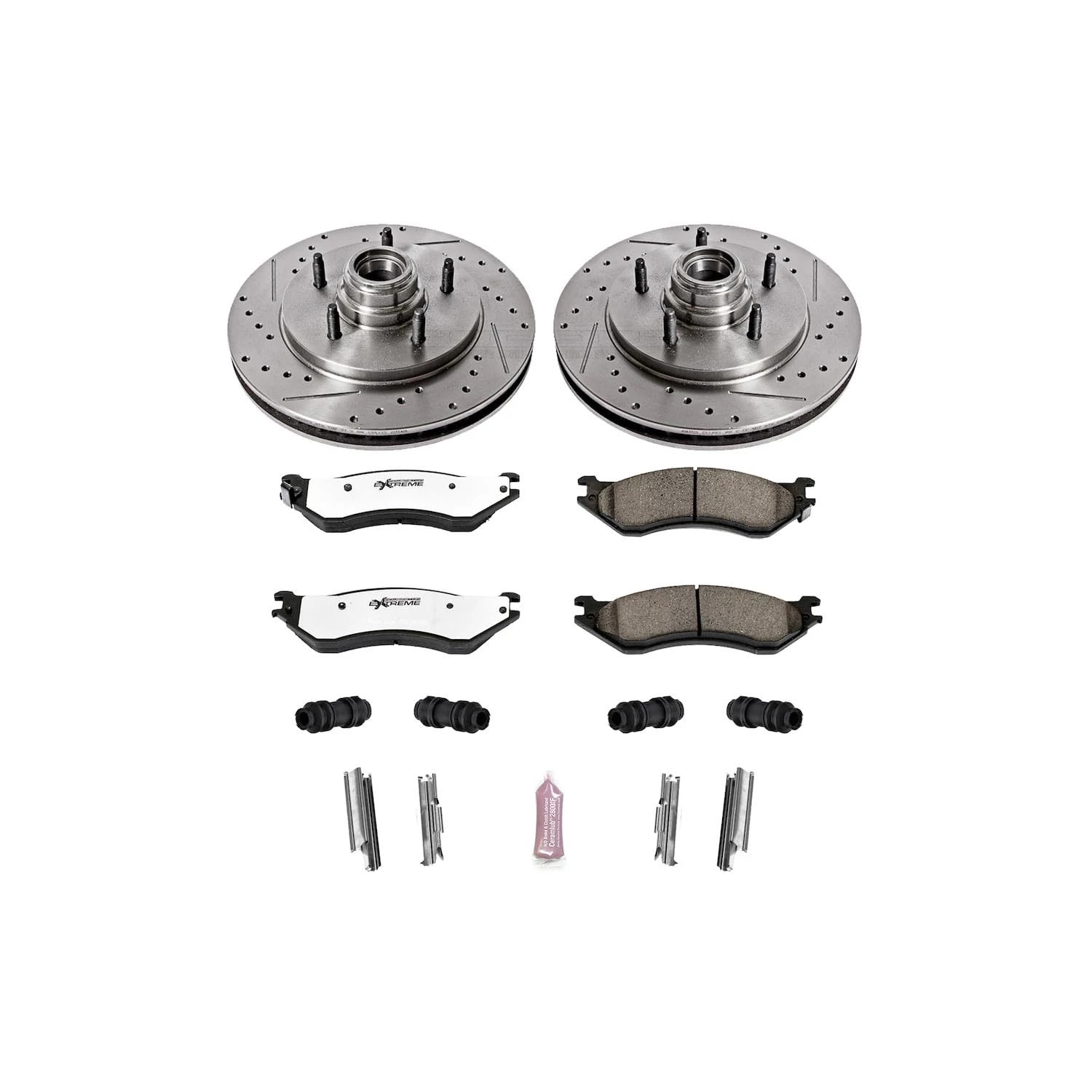 Power Stop K1878-36 Z36 Truck & Tow Front Brake Kit, Carbon Fiber Ceramic Brake Pads and Drilled/Slotted Brake Rotors For Ford Expedition, Ford F-150, Lincoln Navigator [Model Specific]