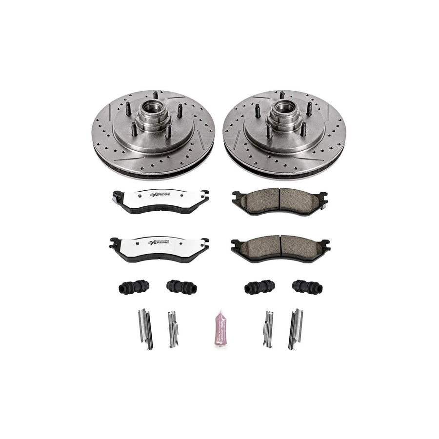 Power Stop K1878-36 Z36 Truck & Tow Front Brake Kit, Carbon Fiber Ceramic Brake Pads and Drilled/Slotted Brake Rotors For Ford Expedition, Ford F-150, Lincoln Navigator [Model Specific]
