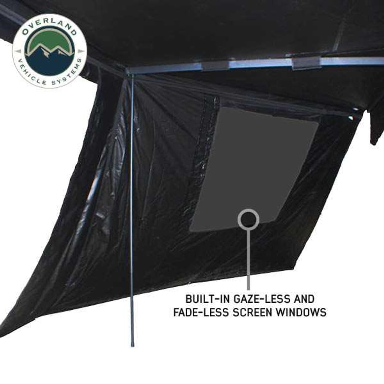 XD Nomadic 270 - Overland Vehicle Systems Awning Wall 3 W/Black Out, Driver Side, Grey Hex, Black Trim W/Storage Bag