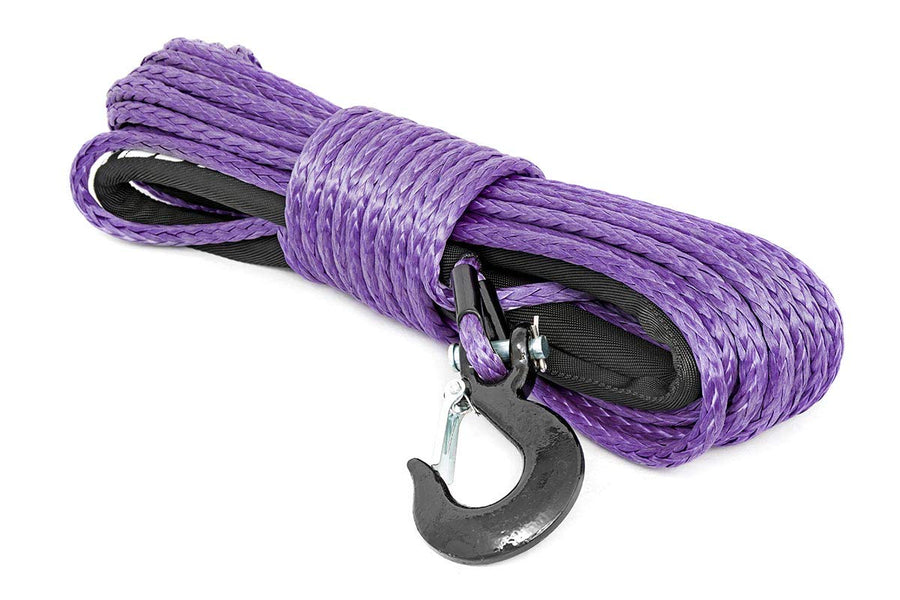 3/8" Rough Country Purple Synthetic Winch Rope with Clevis Hook | 85 FT - RS112